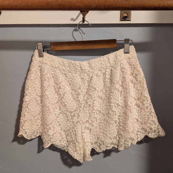 Free People Ivory Lace High Waist Shorts - Picture 2 of 5